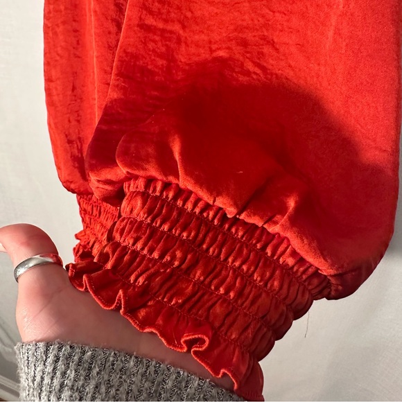 AB Studio Burnt Orange High Neck Sleeveless Blouse Size Medium - Picture 4 of 10